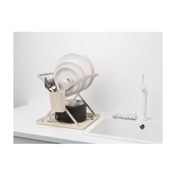 Béžový kovový dvojposchodový odkvapkávač 37x33 cm – Brabantia-image-1