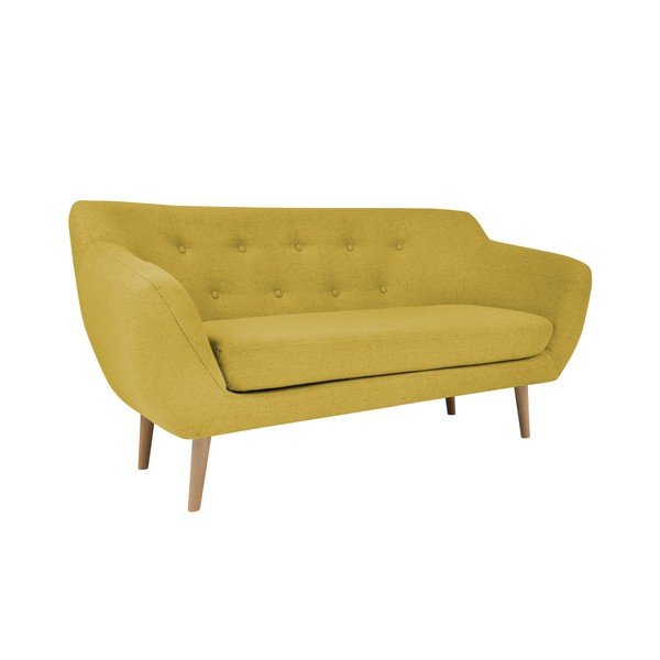 Žltá dvojmiestna pohovka so svetlými nohami Mazzini Sofas Sicile-image-3