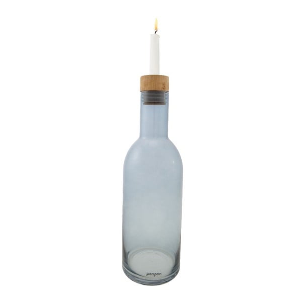 Váza/svietnik Bottle 36,8 cm, modrá