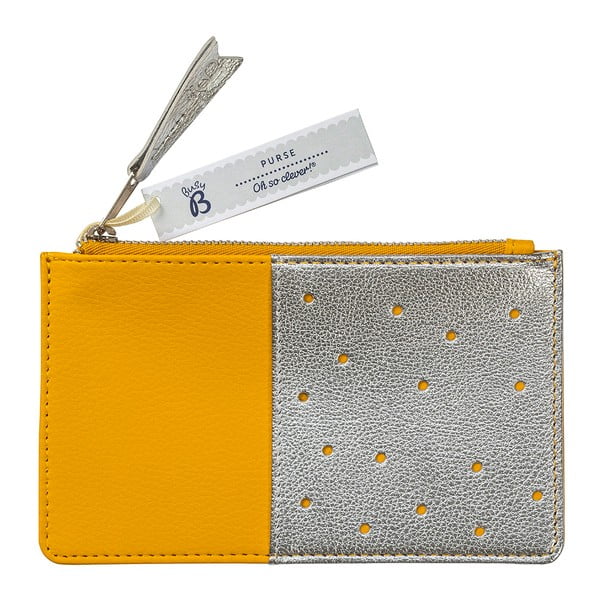Žltá peňaženka s kapsou v striebornej farbe Busy B Flight