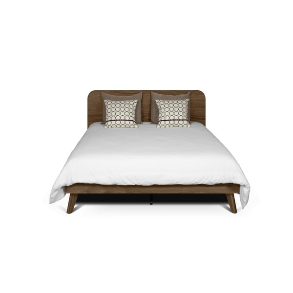 Tmavohnedá posteľ TemaHome Mara, 180 x 200 cm