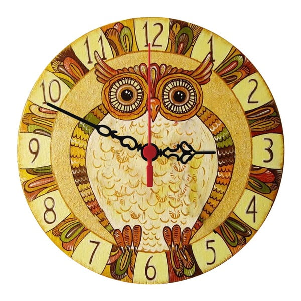 Nástenné hodiny Natural Owl, 30 cm
