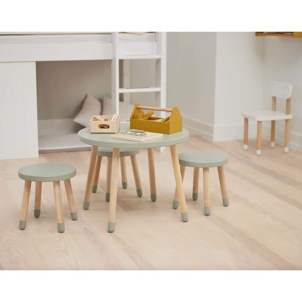 Zelený detský stolík Flexa Dots, ø 60 cm-image-2