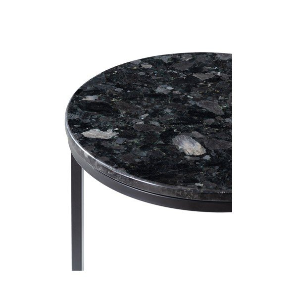 Čierny žulový stolík s podnožím v čiernej farbe RGE Crystal, ⌀ 50 cm-image-3