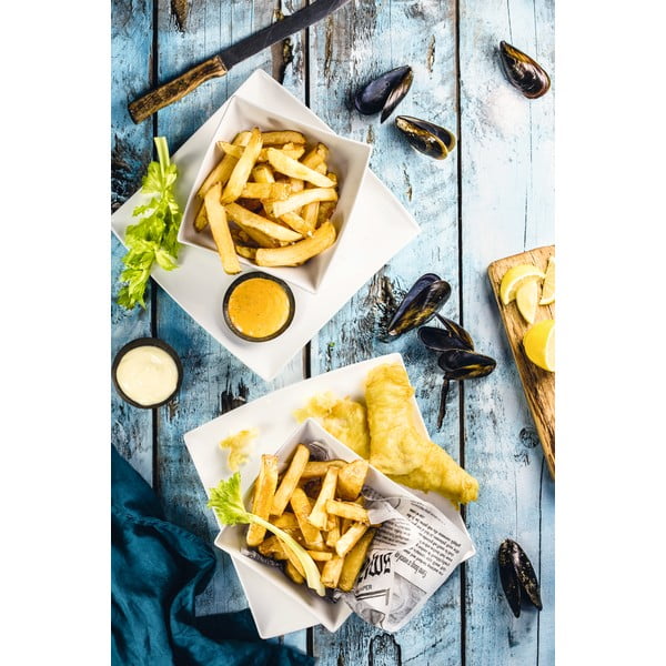 Biely porcelánový hlboký tanier Maxwell & Williams East Meets West, 21,5 x 21,5 cm-image-3