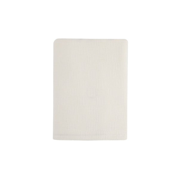 Bavlnená ľahká prikrývka na posteľ Pique Cream, 200 × 240 cm-image-3