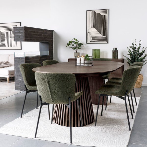 Okrúhly rozkladací jedálenský stôl s doskou v dubovom dekore ø 120 cm Osaka – House Nordic-image-1