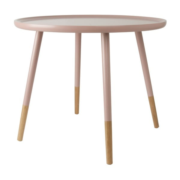 Ružový drevený príručný stolík Leitmotiv Graceful