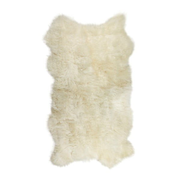 Biely kožušinový koberec Lungo, 100 x 200 cm