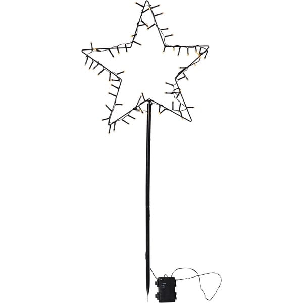 Čierna vonkajšia svetelná dekorácia s vianočným motívom Spiky – Star Trading