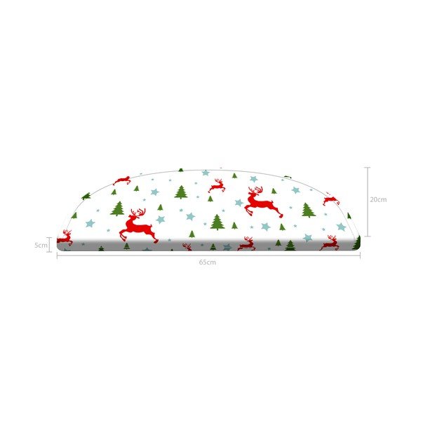 Červené/biele nášľapy na schody v súprave 16 ks 65x20 cm Christmas Deer and Tree - Vitaus-image-4
