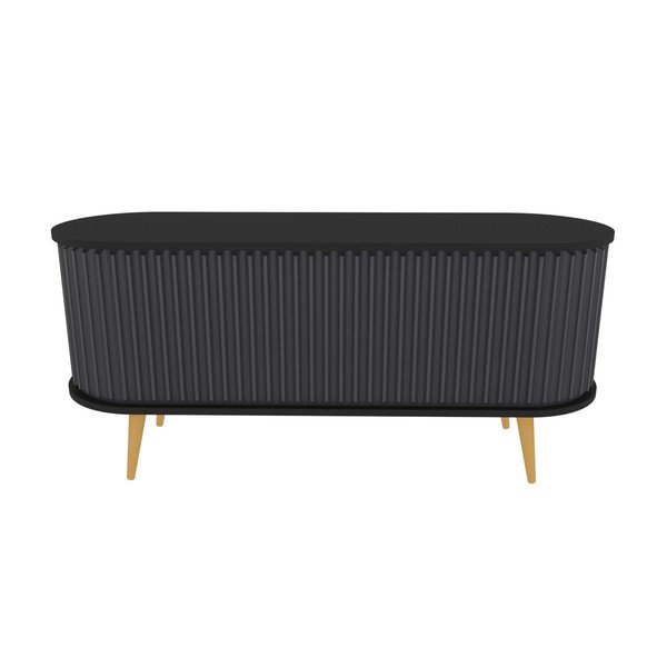 Čierno-antracitový TV stolík 140x64 cm Stor – Kalune Design