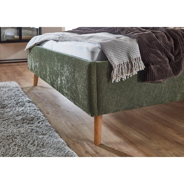 Khaki čalúnená dvojlôžková posteľ s úložným priestorom s roštom 180x200 cm Nova – Meise Möbel-image-4