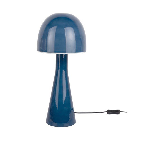 Tmavomodrá stolová lampa so skleneným tienidlom (výška 45 cm) Bombin – Leitmotiv