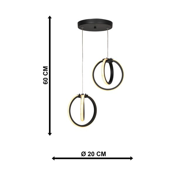 Čierne kovové LED závesné svietidlo ø 20 cm Sezen – Squid Lighting-image-4