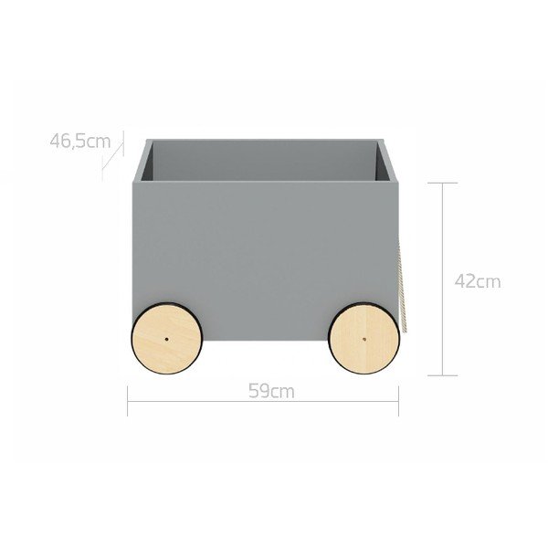 Sivý pojazdný box na hračky BELLAMY Lotta-image-2