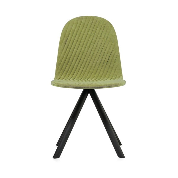 Svetlozelená stolička s čiernymi nohami IKER Mannequin Stripe