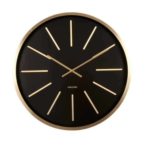 Čierne hodiny Present Time Maxiemus Brass