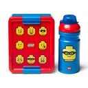 Set červeno-modrého desiatového boxu a fľaše na pitie LEGO® Iconic