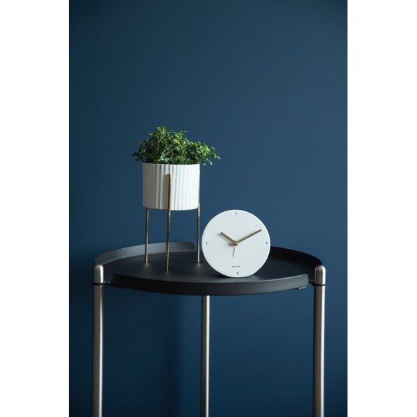 Biely budík Karlsson Mantel, ø 12 cm-image-1