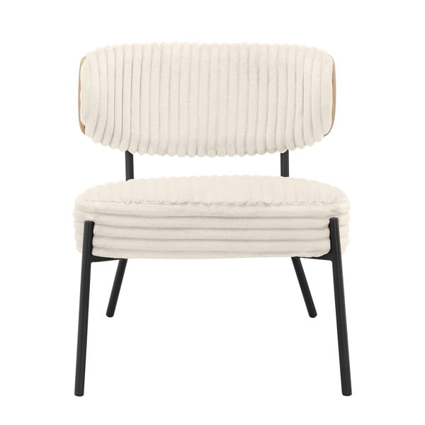 Krémovobiele menčestrové kreslo s podnožkou Jerry – Støraa-image-3