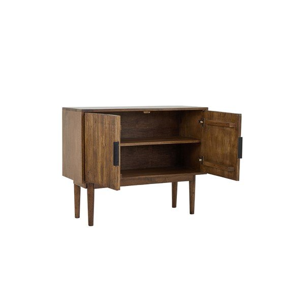 Tmavohnedá nízka komoda z masívneho dreva 100x80 cm Bitika – Light & Living-image-4