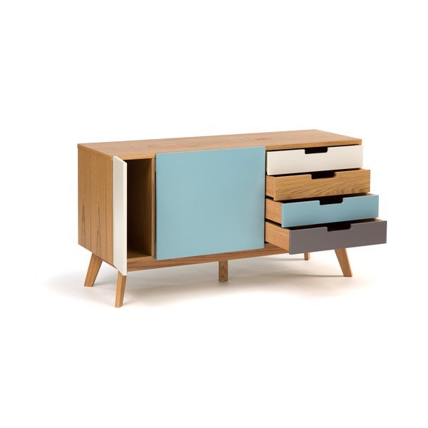 Komoda s modrými detailmi Woodman Chaser-image-4