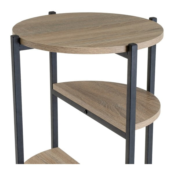 Regál v čierno-prírodnej farbe v dekore duba 40x110 cm – Casa Selección-image-2