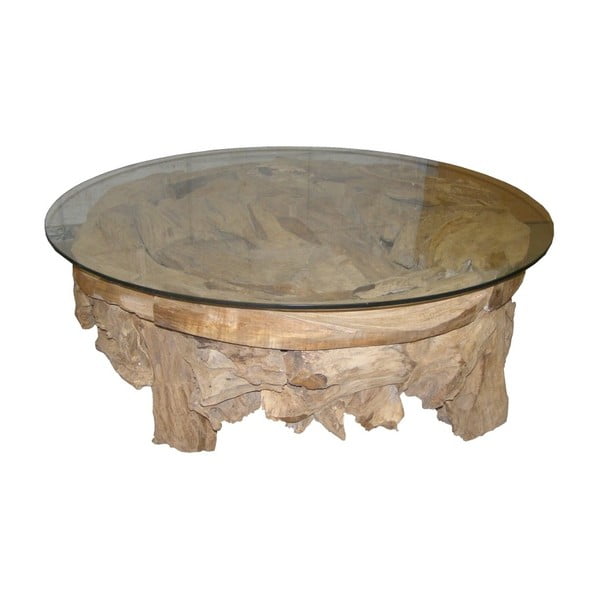 Konferenčný stolík z teakového dreva HSM Collection Tear, ⌀ 90 cm
