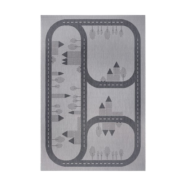 Sivý detský koberec Ragami Roads, 80 x 150 cm