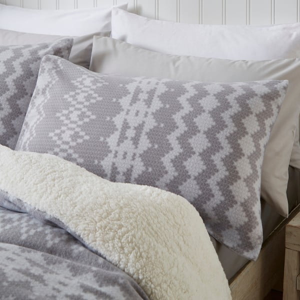 Sivé fleecové obliečky 200x200 cm Alpine - Catherine Lansfield-image-2