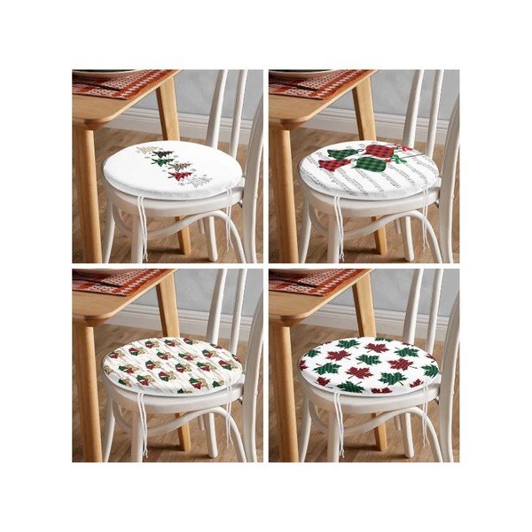 Sedáky v súprave 4 ks s vianočným motívom ø 40 cm Tartan – Mila Home-image-4