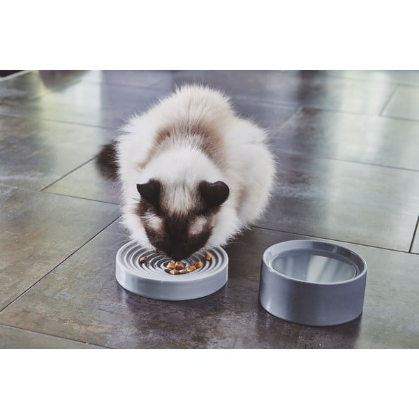Porcelánová protihltacia miska pre mačku ø 16 cm Piatto Concrete S – MiaCara-image-2