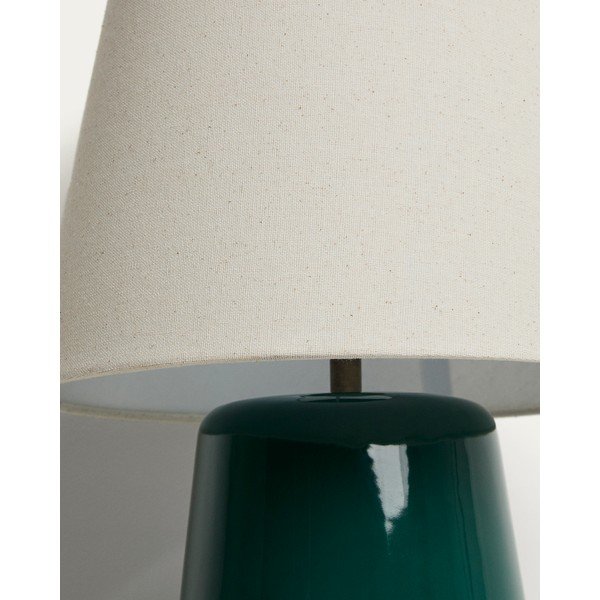 Zelená/slonovinová keramická stolová lampa (výška  45,5 cm) Odra – Kave Home-image-3