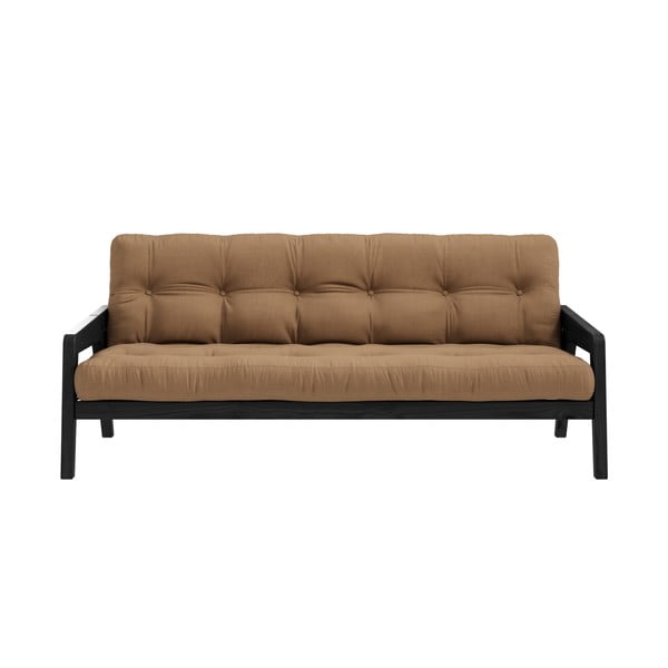 Čierna variabilná rozkladacia pohovka s futónom v kávovohnedej farbe Karup Design Grab Black/Mocca