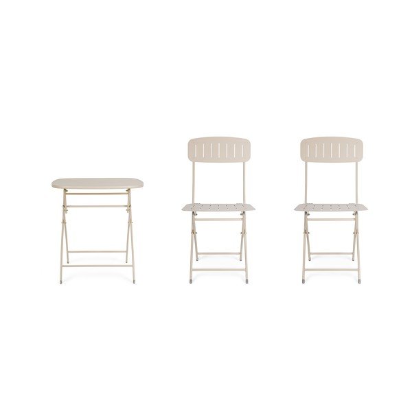 Béžová oceľová záhradná jedálenská súprava pre 2 Yvonne – Bizzotto-image-4