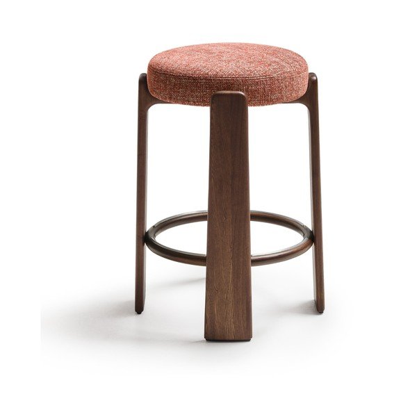 Barová stolička z jaseňového dreva v terakotovej farbe/v tmavo prírodnej farbe (výška sedadla 75 cm) Granite – Kave Home-image-2