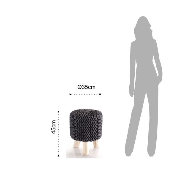 Sivý pletený puf Tomasucci Knit-image-1