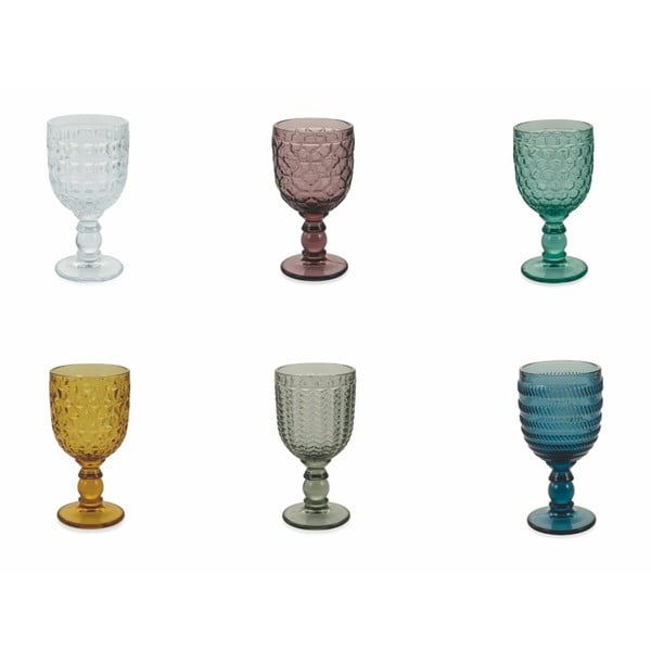 Sada 6 farebných pohárov na víno Villa d'Este Geometrie, 280 ml