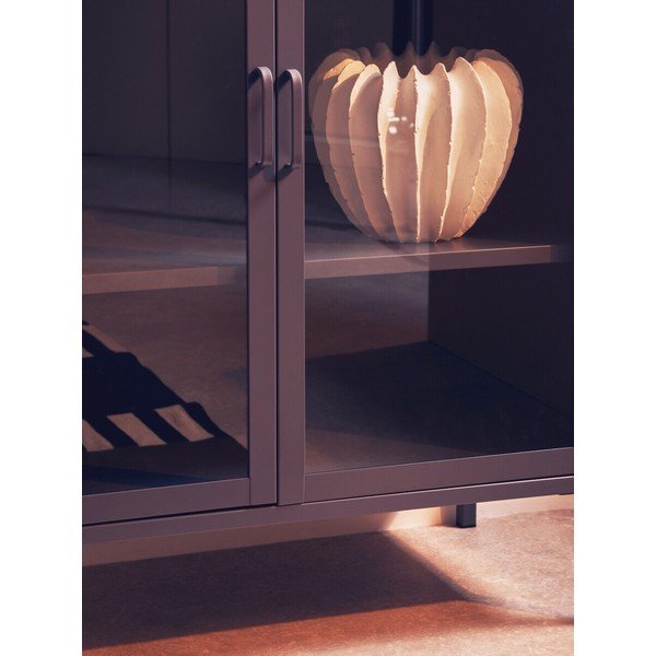 Sivá oceľová vitrína 80x102x40 cm Acier – Premier Housewares-image-2