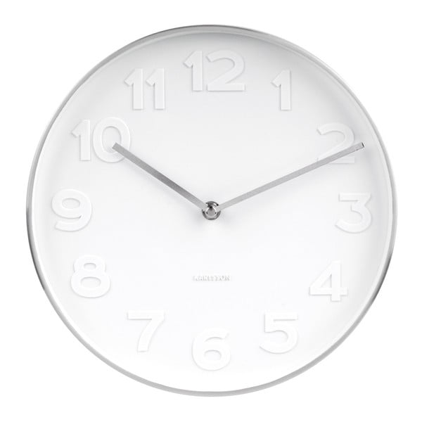 Nástenné hodiny s detailmi v striebornej farbe Karlsson Mr. White, ⌀ 28 cm