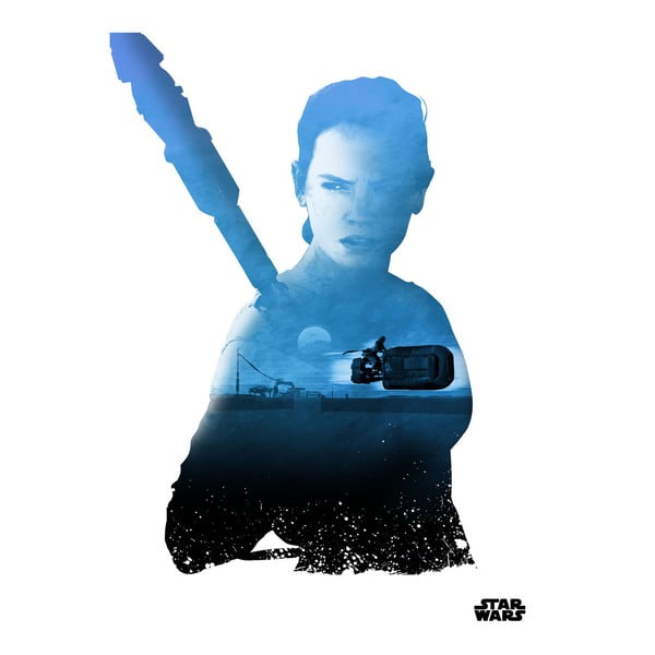 Nástenná ceduľa Resistance vs First Order - Rey