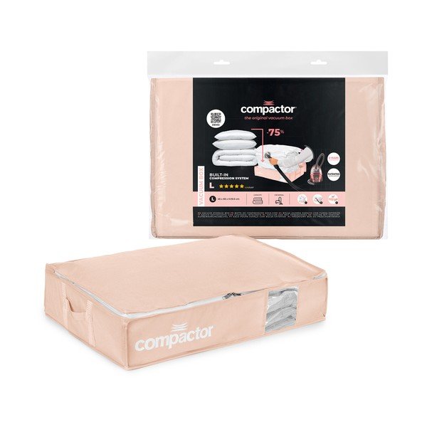 Vákuový plastový úložný box pod posteľ 65x45x15,5 cm Pink Edition – Compactor-image-4