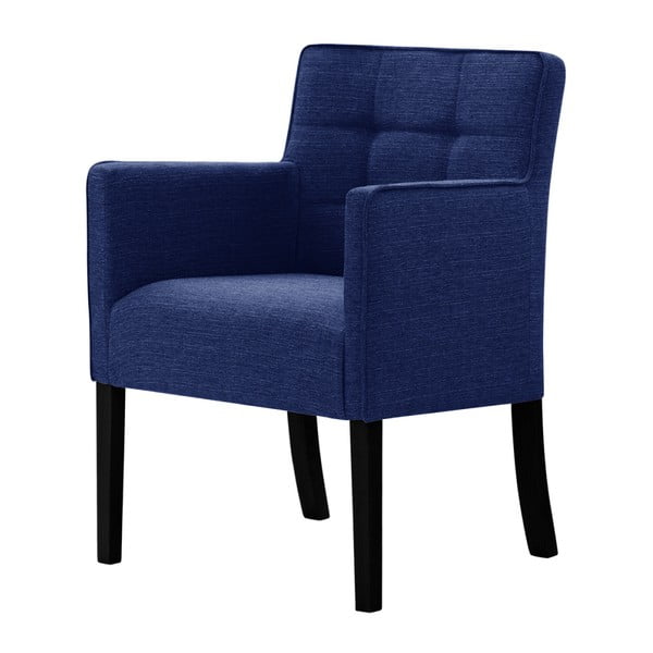 Modrá stolička s čiernymi nohami Ted Lapidus Maison Freesia
