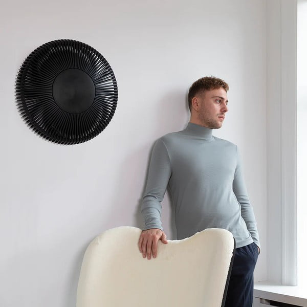 Čierne stropné svietidlo z dubového dreva s dreveným tienidlom ø 35 cm Clava Up – UMAGE-image-1