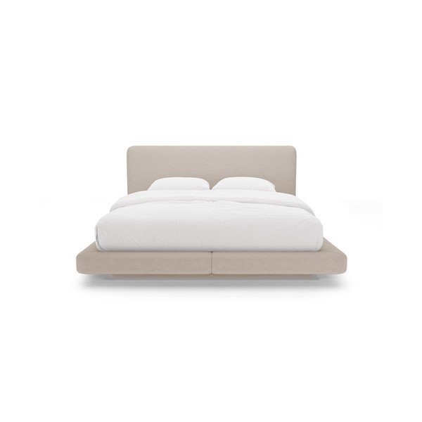 Svetlohnedá čalúnená dvojlôžková posteľ 160x200 cm Linea – Micadoni -image-3