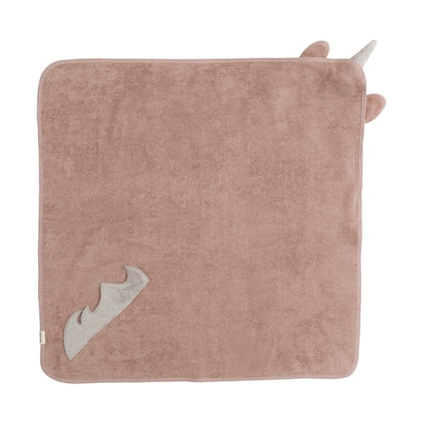 Ružová bavlnená detská osuška s kapucňou 75x75 cm Unicorn – Kindsgut-image-2