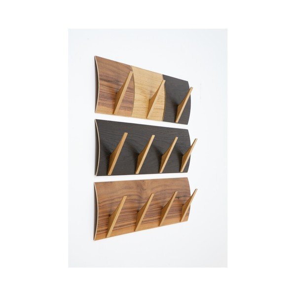 Nástenný vešiak z masívneho dreva Woodman Rack Naki Black Oak Large-image-3