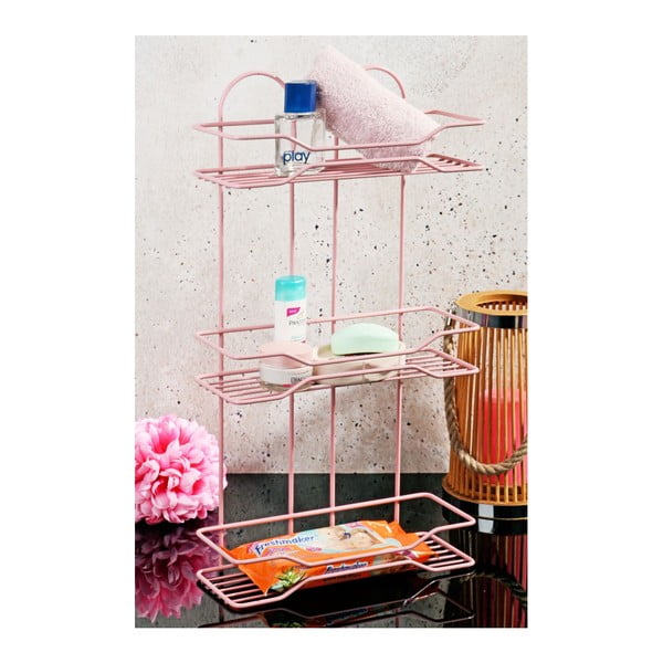 Ružový kúpeľňový stojan Bubbles, 31 × 50 cm
