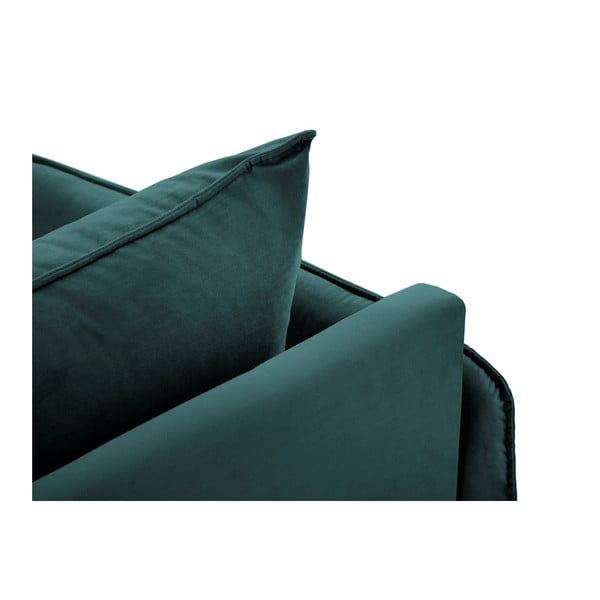 Petrolejovozelená zamatová leňoška Cosmopolitan Design Vienna, pravý roh-image-4